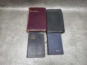 Four antique books, including The New Testament - 2
