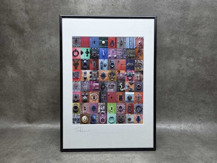 Artist unknown, 'unlock my love' lock collage. Print on paper