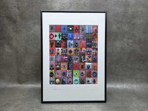 Artist unknown, 'unlock my love' lock collage. Print on paper