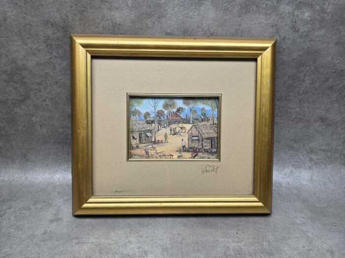 Kevin Charles 'Pro' Hart, There Was Movement at the Station. Framed print on paper