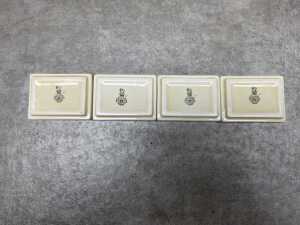 Royal Doulton 'Fox Hunting' porcelain series ware cigarette box with set of four ashtrays - 5