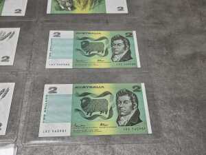 Ten consecutive, uncirculated Australian Johnston/Fraser $2 paper banknotes - 3