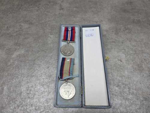 Australian World War II medals in presentation box