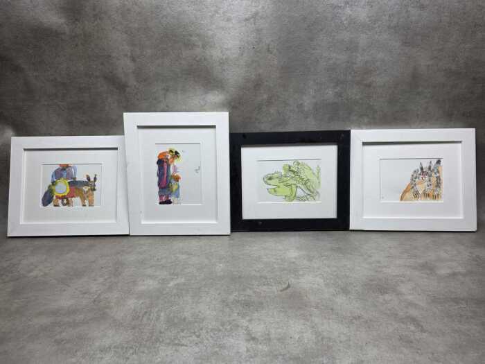 Conway Ginger (Pitjantjatjara, 1986-), set of four ink and watercolour illustrations
