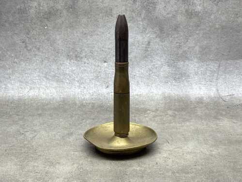 Military trench art metal ashtray