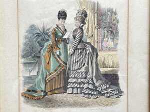 Pair of 'The Fashions' magazine advertisements. Antique framed prints on paper - 2