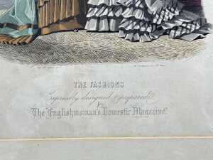 Pair of 'The Fashions' magazine advertisements. Antique framed prints on paper - 3