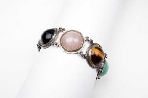 A multi stone bracelet in sterling silver