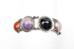 A multi stone bracelet in sterling silver - 2