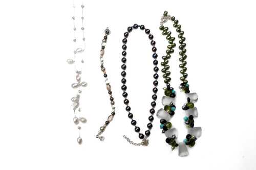 Four gemstone necklaces