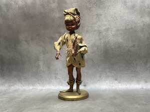 Two mid-century timber musician figures - 2