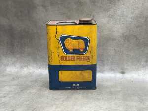 Two Golden Fleece 1-gallon petroleum tins - 2