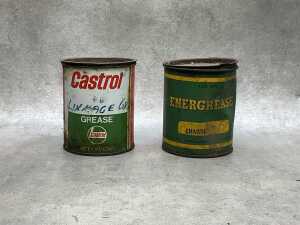 Four oil tins, including Shell lubricant - 2