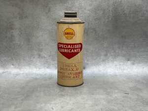 Four oil tins, including Shell lubricant - 4