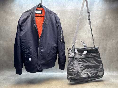 Two designer-style items, including nylon bomber jacket size XXL