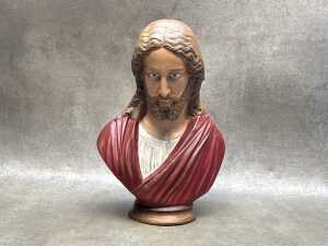 Two hand painted religious plaster bust figures - 2