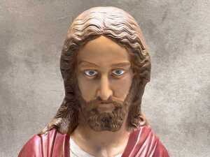 Two hand painted religious plaster bust figures - 3