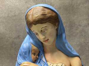 Two hand painted religious plaster bust figures - 5