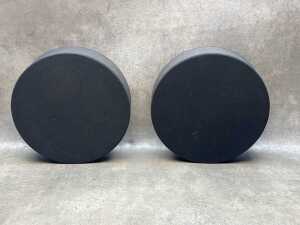 A pair of Jim Rogers Phobos Tambourine speakers