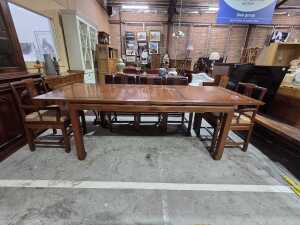 Chinese Ming-style rosewood nine-piece dining suite - 5