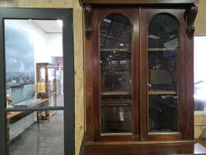Victorian mahogany two-height bookcase with arched panel doors - 2