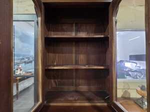 Victorian mahogany two-height bookcase with arched panel doors - 6