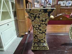 Three ceramic pieces with gilt designs - 2