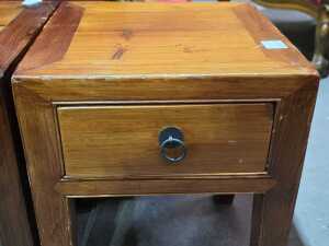 Pair of timber bedside tables - 2