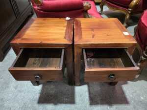 Pair of timber bedside tables - 4