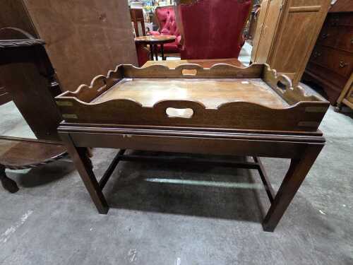Timber coffee table with removable serving tray