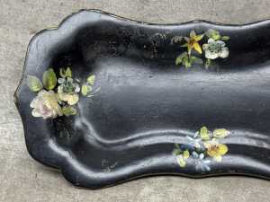19th century papier mache candle snuffer and wick trimmer tray - 2