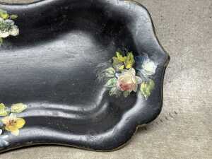 19th century papier mache candle snuffer and wick trimmer tray - 3