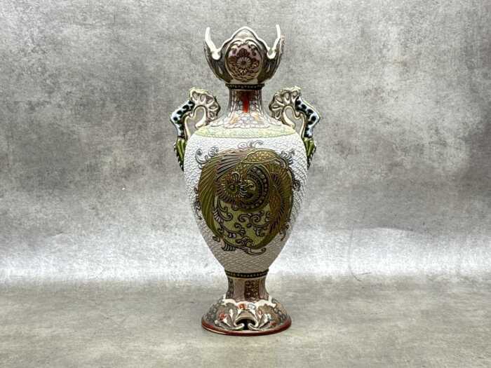 Japanese ceramic twin handled vase