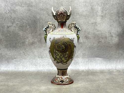 Japanese ceramic twin handled vase