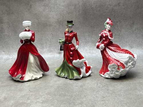 Three Royal Doulton porcelain lady figures