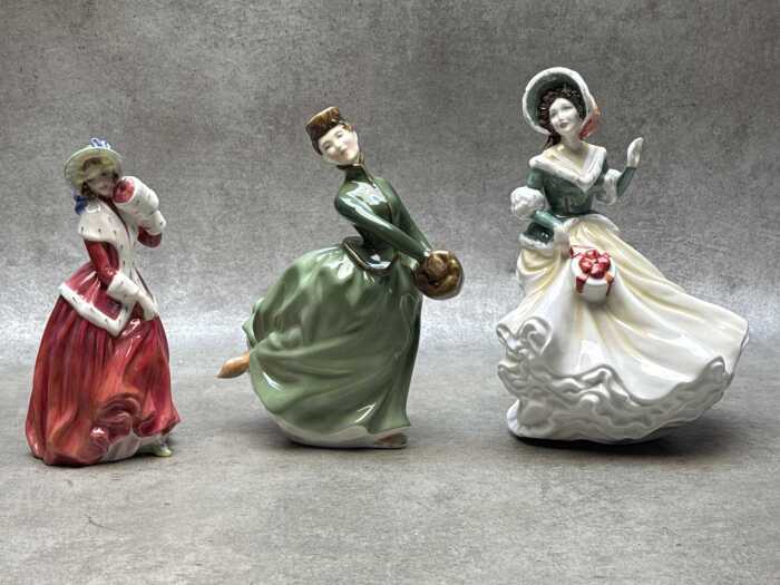 Three Royal Doulton porcelain lady figures
