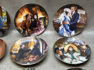Nine 'Scarlett and Her Suitors' collector plates with wall attachment - 3