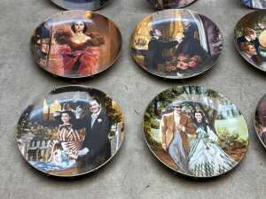Nine 'Scarlett and Her Suitors' collector plates with wall attachment - 4