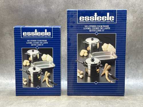Two Essteele saucepans, new in box