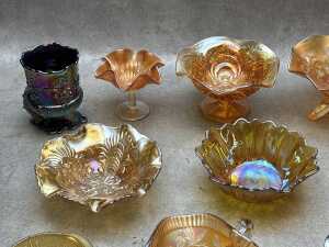 Mid-century Carnival & pressed glass - 2