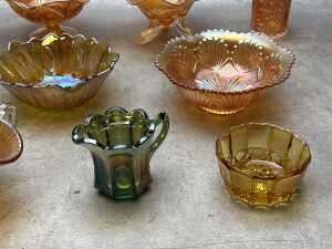 Mid-century Carnival & pressed glass - 5