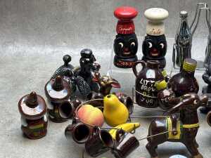 Mid-century novelty condiment, salt and pepper shakers, and drinks sets - 2
