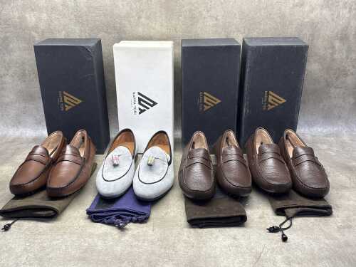 Four NEW pairs of Nappa Tori Australia leather men's shoes, size UK 12
