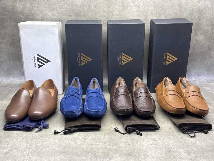Four NEW pairs of Nappa Tori Australia leather men's shoes, size UK 12