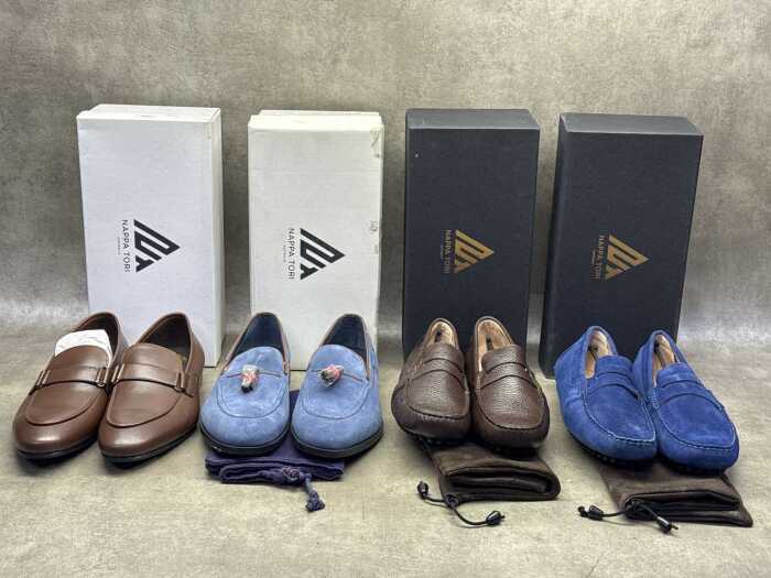 Four NEW pairs of Nappa Tori Australia leather men's shoes, size UK 12