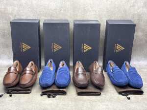 Four NEW pairs of Nappa Tori Australia leather men's shoes, size UK 8