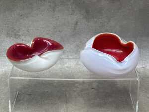 Five mid-century glass bowls & ashtrays, mostly Italian - 4