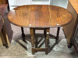 Oak drop-leaf gateleg table - 2