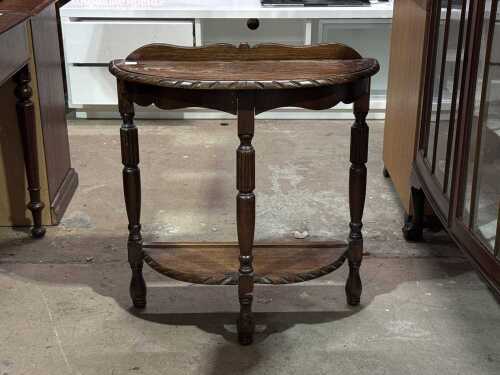 Half-round oak hall table