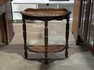 Half-round oak hall table